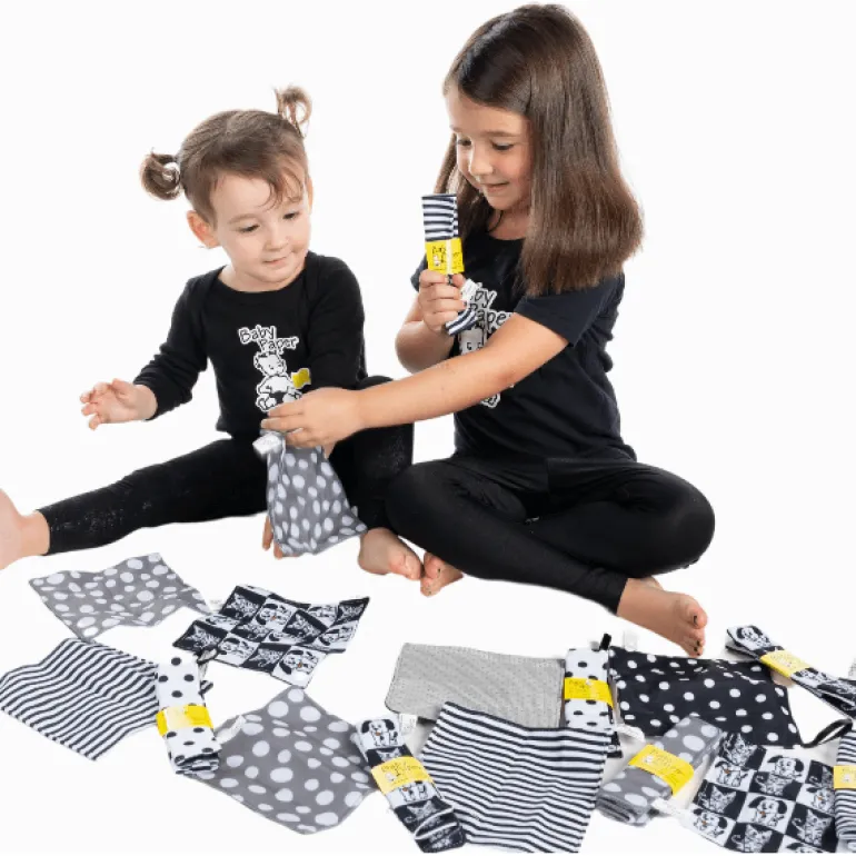 Baby Paper Crinkle Paper- Black & White Stripe