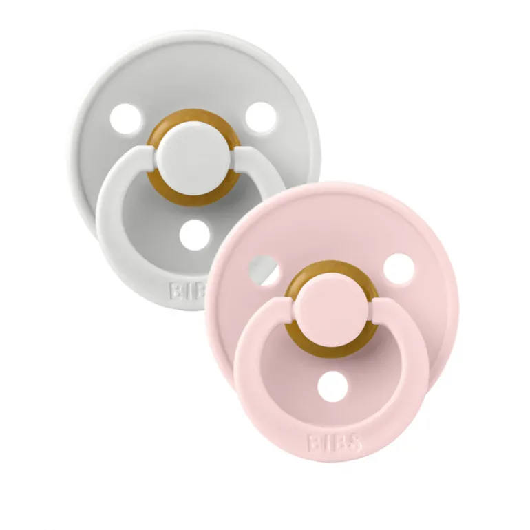 BIBS Natural Rubber Pacifier 2 Pack - Haze/Blossom