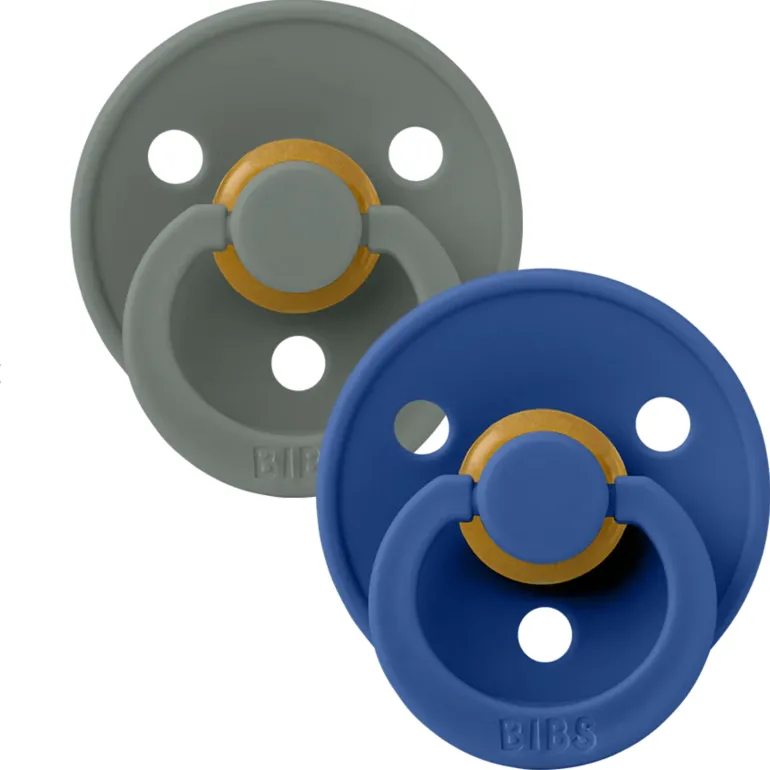 BIBS USA Colour Pacifier 2 Pack- Pine/Cornflower
