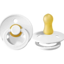 BIBS USA- Natural Rubber Pacifier 2 Pack - White
