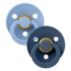 BIBS USA- Natural Rubber Pacifier 2 Pack - Sky Blue/Steel Blue