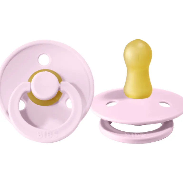 BIBS USA- Natural Rubber Pacifier 2 Pack - Baby Pink