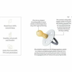 BIBS USA- Natural Rubber Pacifier 2 Pack - Blush/Iron