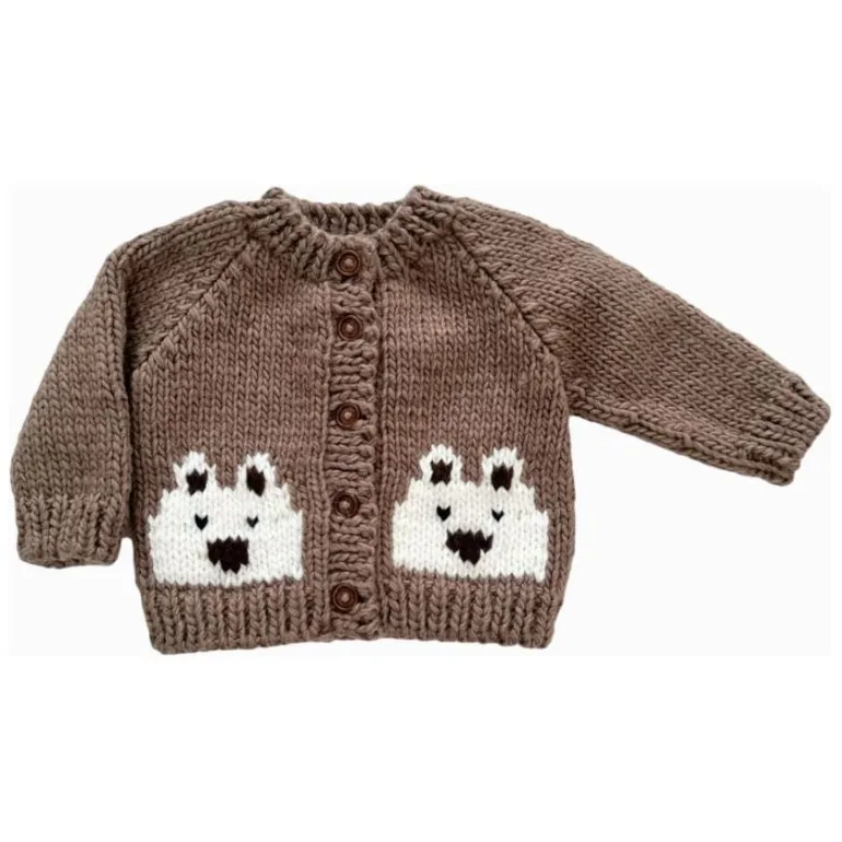 Blueberry Hill Bear Cardigan, Tan