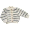 Blueberry Hill Rib Knit Stripe Cardigan, Bowie Grey