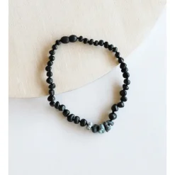 Canyonleaf Kids Raw Black Amber and RAW Turquoise Jasper Necklace