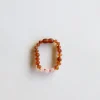 Canyonleaf Raw Cognac Baltic Amber + Rose Quartz - 5" Baby Bracelet