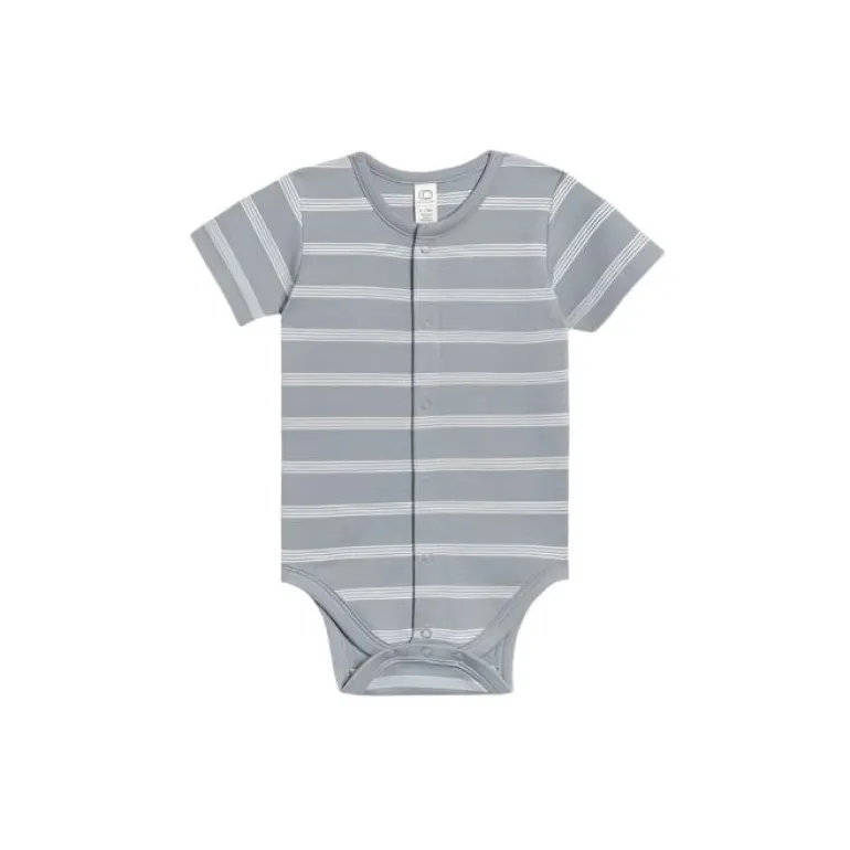 Colored Organics Baby Morgan Bodysuit - Drew Stripe/ Mist
