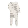 Colored Organics Peyton Footed Sleeper- Kade Stripe / Taupe
