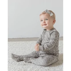 Colored Organics Peyton Footed Sleeper- Hailey Floral/ Driftwood