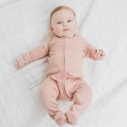 Colored Organics Peyton Zipper Sleeper Blush