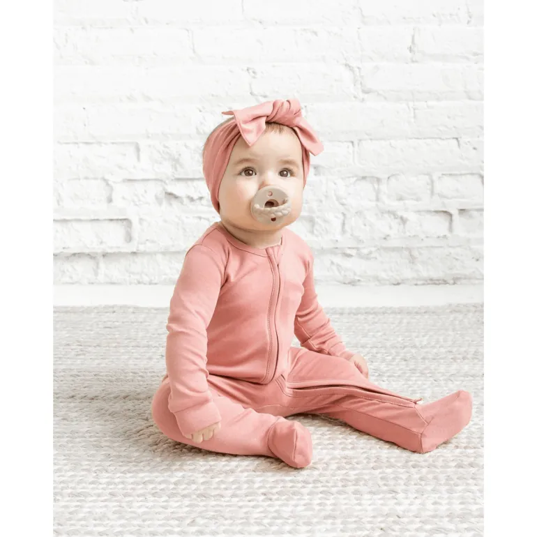 Colored Organics Peyton Zipper Sleeper- Rose