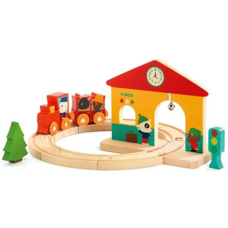 Djeco Minitrain Wooden Train Set