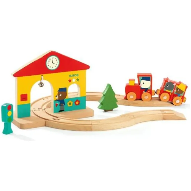 Djeco Minitrain Wooden Train Set