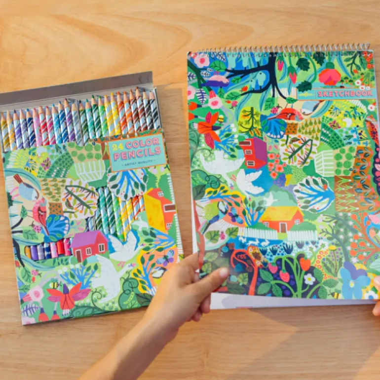 eeBoo Bountiful Garden 24 Colored Pencils