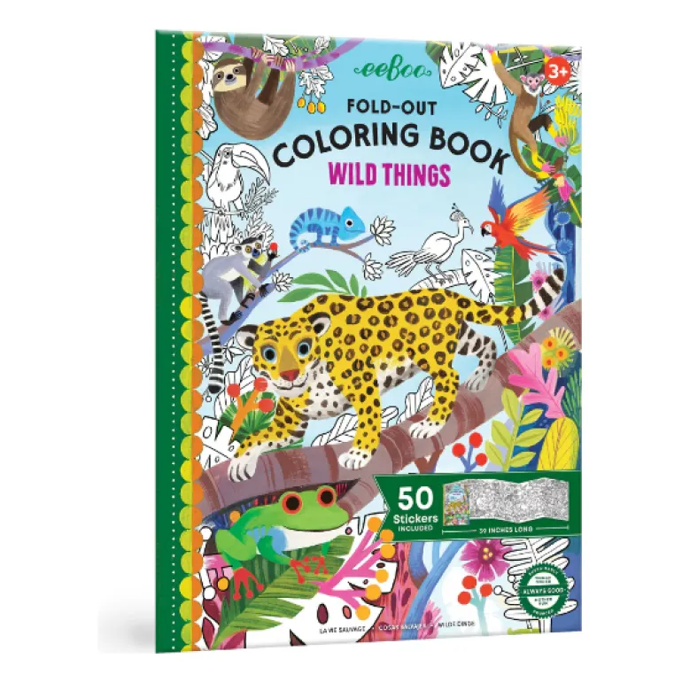 eeBoo Fold-Out Coloring Book - Wild Things