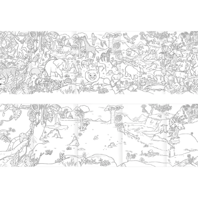 eeBoo Fold-Out Coloring Book - Wild Things