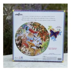 eeboo Mushrooms and Butterflies 500 Piece Round Puzzle