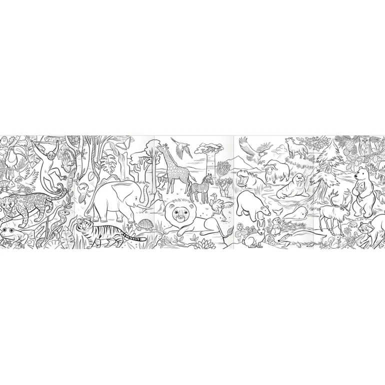 eeBoo Wild Animals Color Pencil Mini Mural