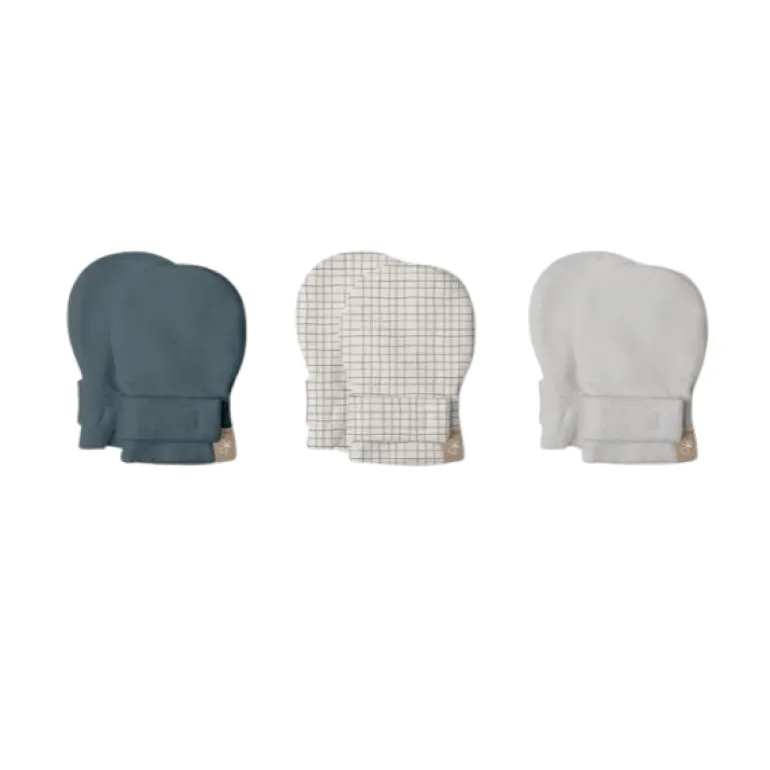 Goumi Stay On 3-Pack Baby Mitts 0-3M