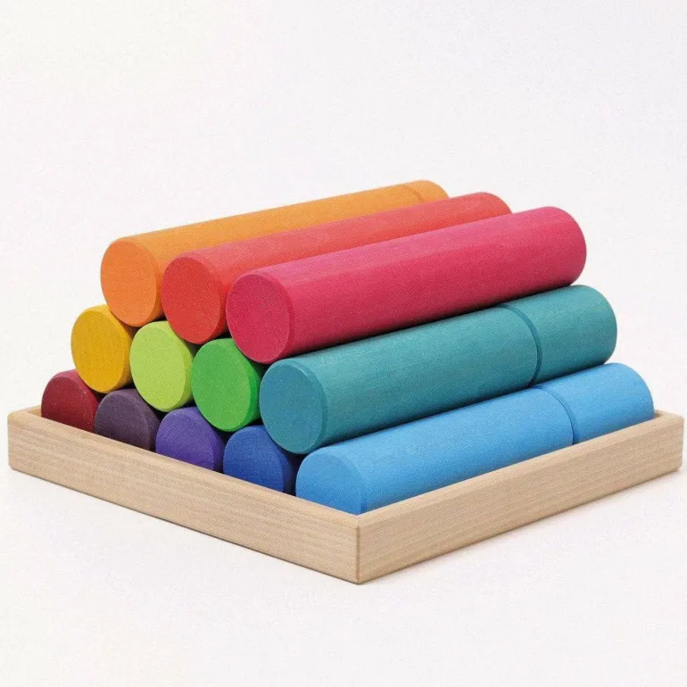 Grimm's Large Building Rollers Rainbow