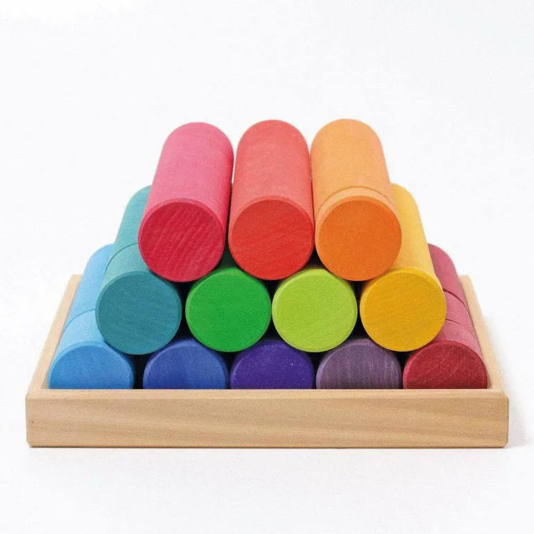 Grimm's Large Building Rollers Rainbow