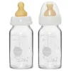 Hevea Standard Neck Glass Baby Bottles- 120ML/ 4oz, Two-Pack