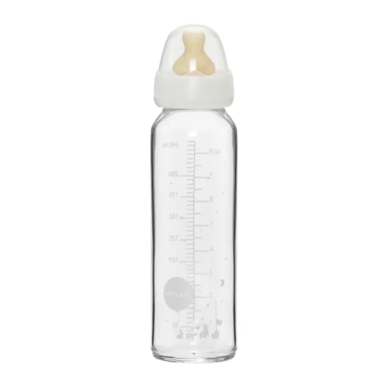 Hevea Standard Neck Glass Baby Bottles- 240ML/ 8oz, Single