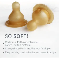 Hevea Standard Neck Glass Baby Bottles- 240ML/ 8oz, Single