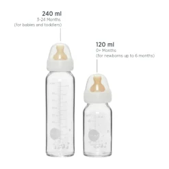 Hevea Standard Neck Glass Baby Bottles- 120ML/ 4oz, Single