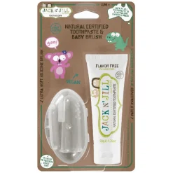 Jack N' Jill Natural Tooth Buddy Pack- FlavorFree + Finger Brush