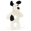 Jellycat Bashful Black & Cream Puppy Ring Rattle