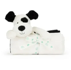 Jellycat Bashful Black and Cream Puppy Blankie