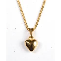 Kindred Objects- Vintage Gold Mini Puff Heart Necklace
