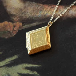 Kindred Objects- Vintage Large Diamond Locket Necklace