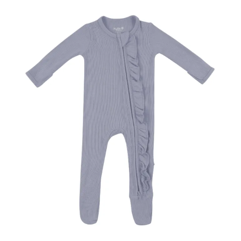 Kyte Baby Ribbed Ruffle Zippered Footie