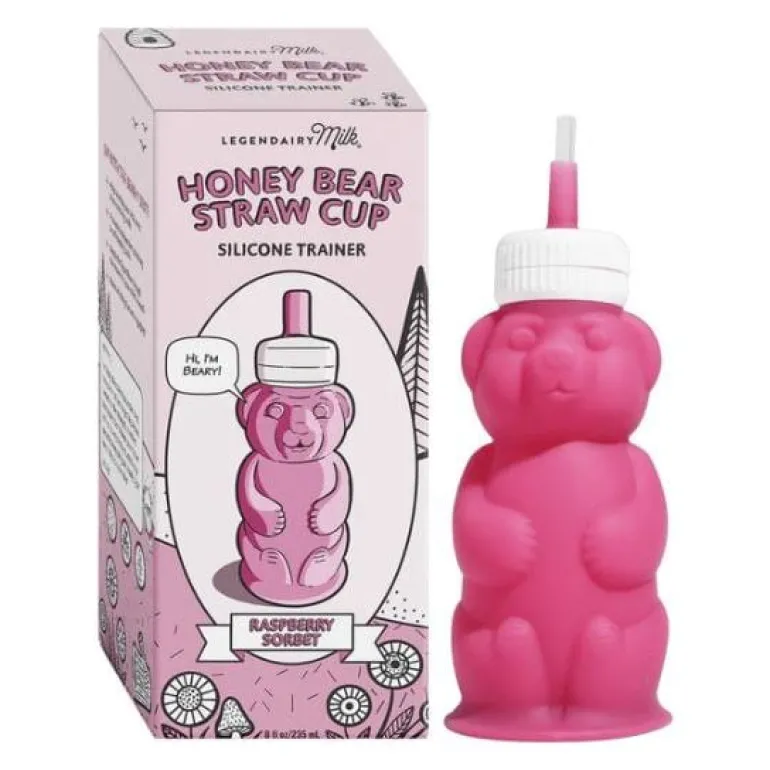 Legendairy Honey Bear Straw Cup Raspberry Sorbet