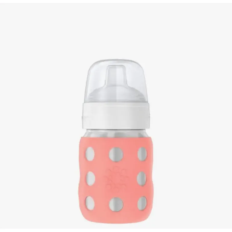 Lifefactory 8oz Stainless Steel Baby Bottle with Soft Silicone Sippy Spout