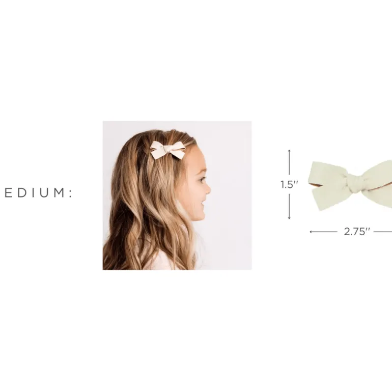 Lou Lou & Company Leather Bow Clip- Single Medium