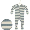 Lou Lou & Company Zippered Footie- Lincoln Ribbed