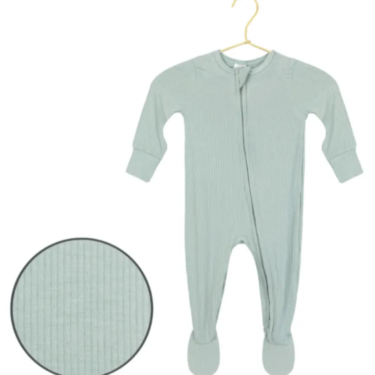 Lou Lou & Company Zippered Footie- Bailey Ribbed