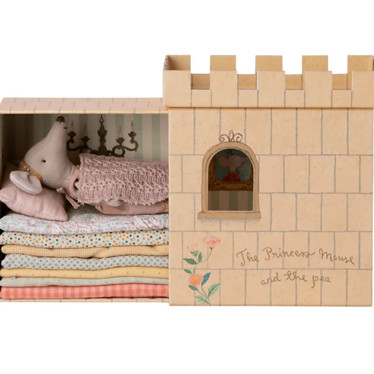 Maileg Princess And The Pea Big Sister Mouse- Pink Dress