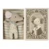 Maileg Sleepy Wakey Baby Boy Mouse In Matchbox-Blue