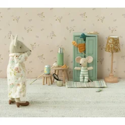 Maileg Wooden Closet, Mouse - Soft blue