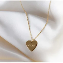 Maive Jewelry- Mama Heart Necklace, Gold