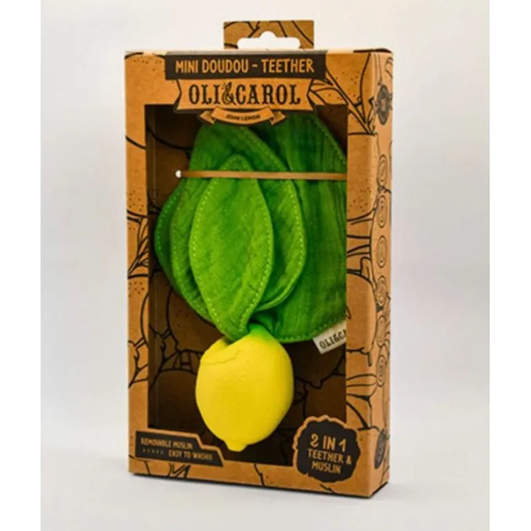 Oli & Carol Lemon Mini Doudou Teether