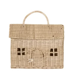 Olli Ella Rattan Casa Clutch Straw