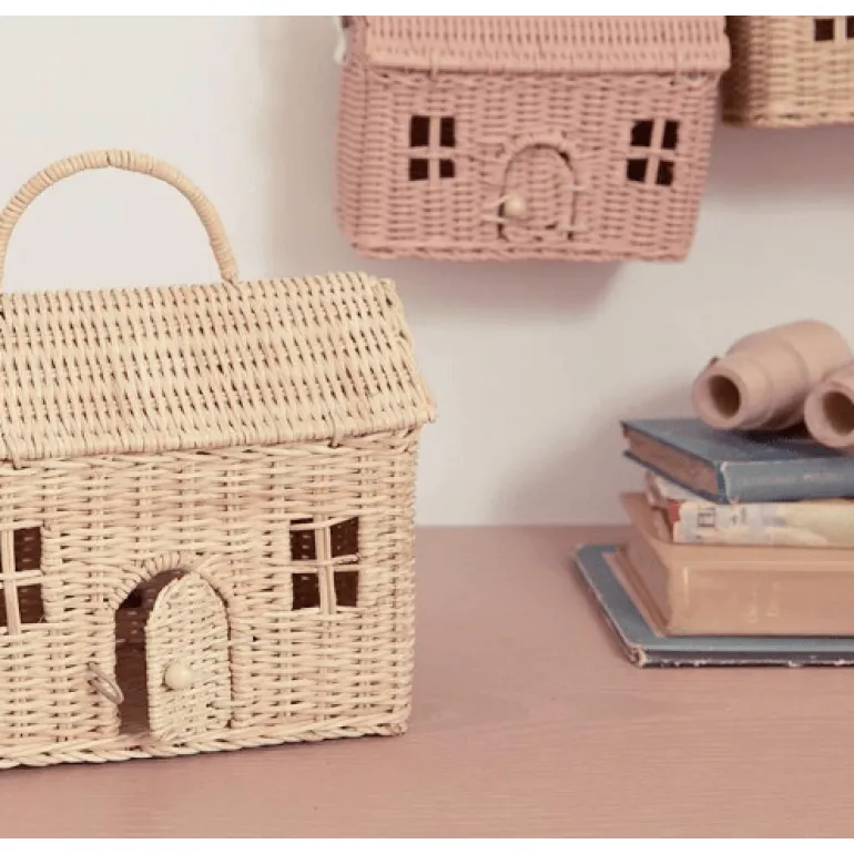 Olli Ella Rattan Casa Clutch Straw