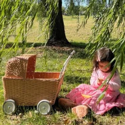 Olli Ella Rattan Strolley - Seashell Pink