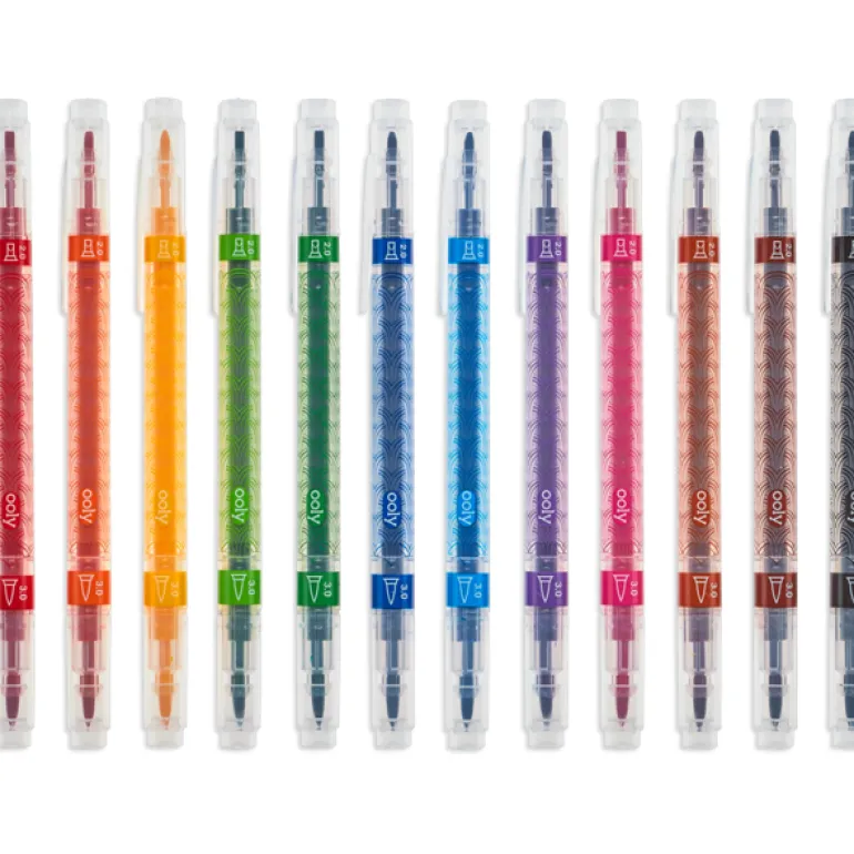 Ooly Calligraphy Duo Chisel & Brush Tip Markers: Set of 12